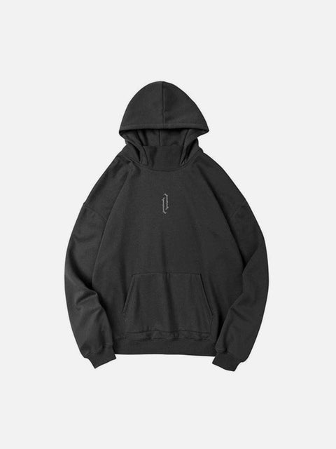 High Collar Oversized Hoodie - Anagoc