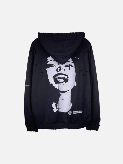 Silhouette Avatar Print Hoodie - Anagoc