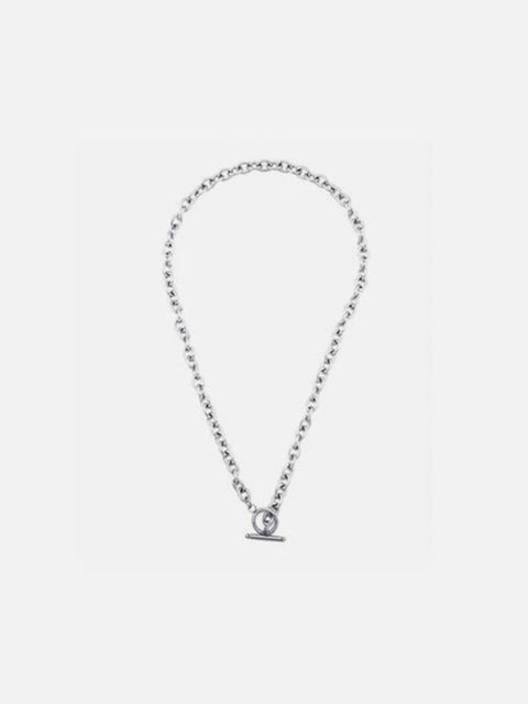 Punk Thick Chain Hollow OT Buckle Necklace - Anagoc