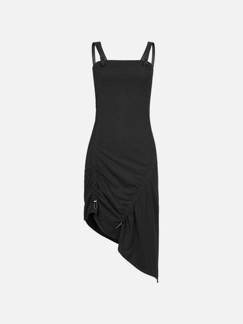 Dark Rock Punk Elastic Irregular Dress - Anagoc