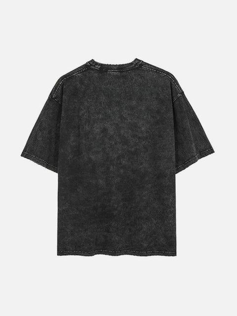 "Pain" Retro Washed Oversized Tee - Anagoc