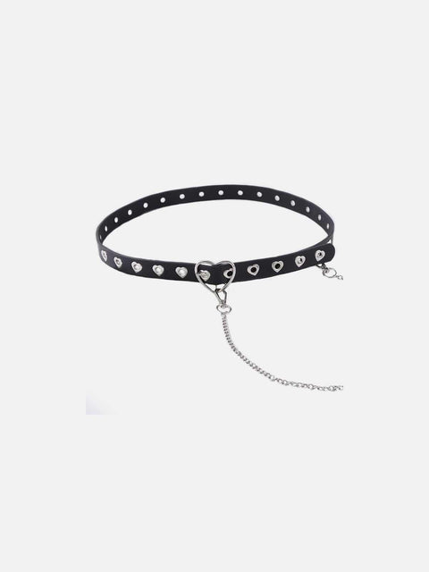 Punk Love Heart Hollow Out Chain Belt - Anagoc