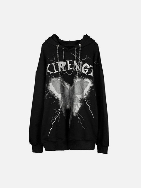 Dark Lightning Butterfly Chain Hoodie - Anagoc