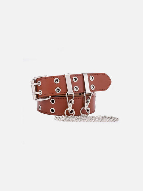 Punk Chain PU Luxury Buckle Belt - Anagoc