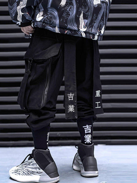 " Destruction god black angel " Cargo pants - Anagoc