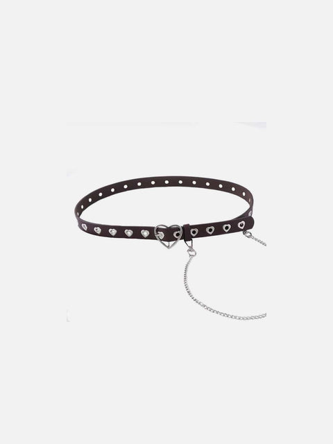 Punk Love Heart Hollow Out Chain Belt - Anagoc