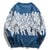 Crowd Print Knitted Sweater - Anagoc