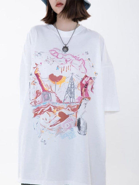 Dark Graffiti Oversized Tee - Anagoc