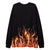 Dark Fire Flame Print Sweatshirt - Anagoc