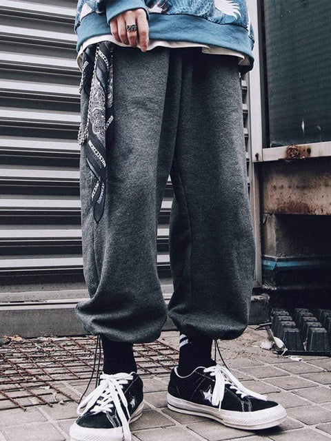 "Chains Belt"Loose Pants - Anagoc