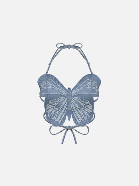 Sexy Butterfly Denim Vest - Anagoc