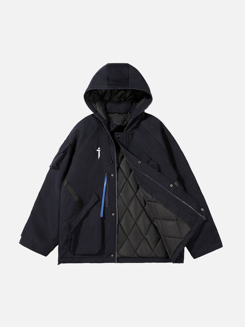 Hooded Long Zip Up Winter Coat