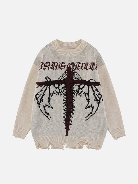 Cross Dragon Bone Knit Sweater