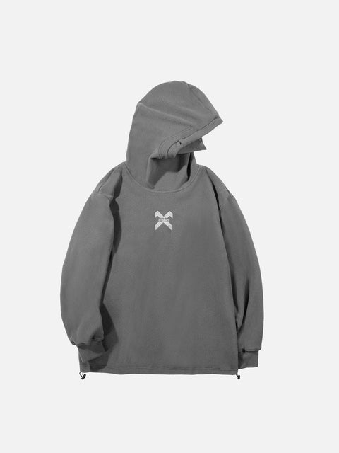 Embroidery Polar Fleece Hoodie - Anagoc