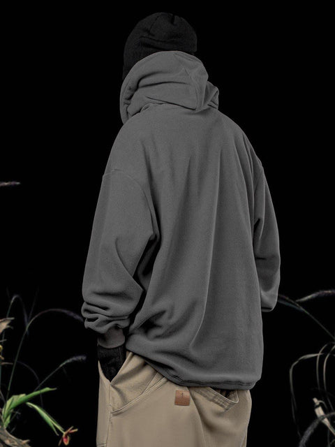 Embroidery Polar Fleece Hoodie - Anagoc