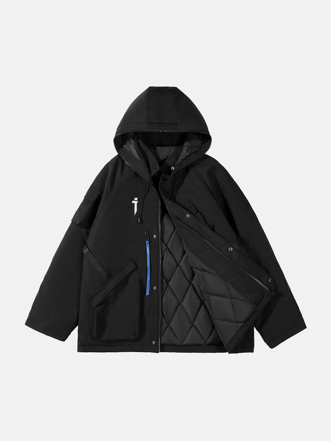 Hooded Long Zip Up Winter Coat