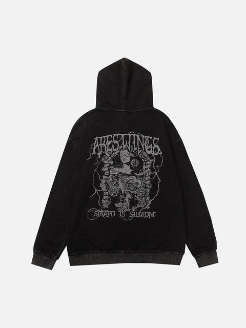 Lightning Beauty Washed Hoodie - Anagoc