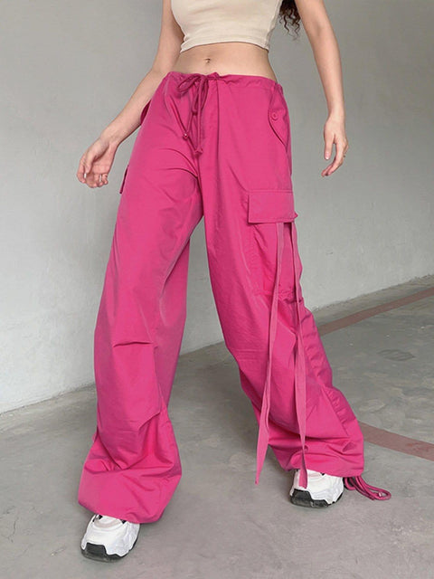 Ribbon Wide Leg Pants - Anagoc