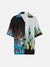 Patchwork Flame Short Sleeve Shirt - Anagoc