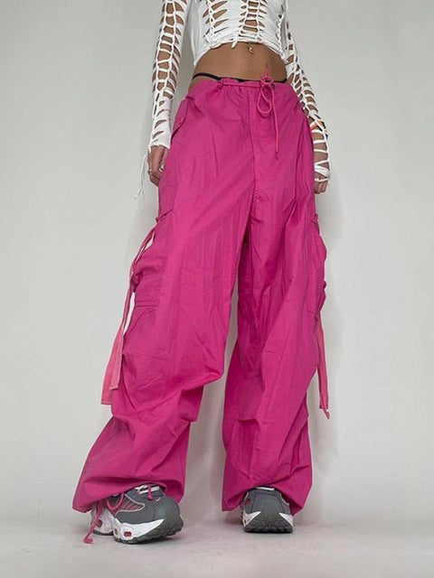 Ribbon Wide Leg Pants - Anagoc