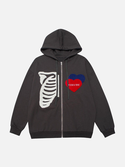 Flocking Skeleton Love Hoodie - Anagoc