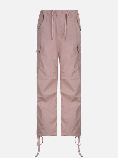 Low Waist Drawstring Cargo Pants - Anagoc