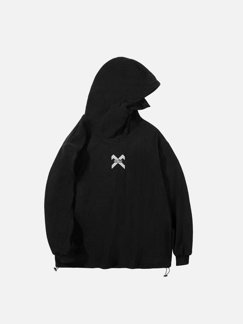 Embroidery Polar Fleece Hoodie - Anagoc