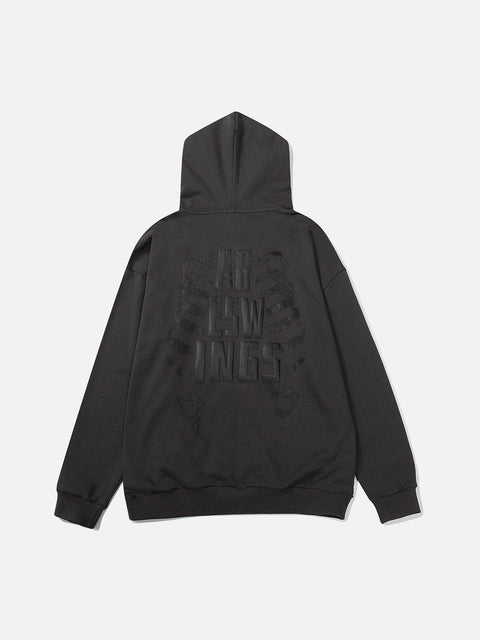 Dark Skeleton Wings Zip Up Hoodie - Anagoc