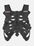Techwear Embroidery Skeleton PU Vest - Anagoc